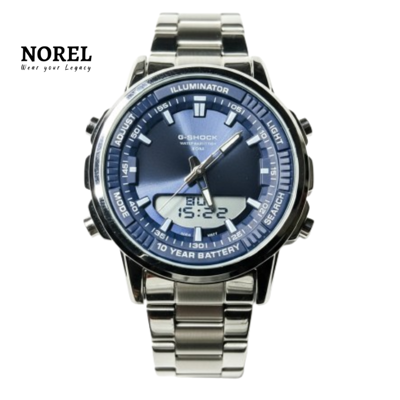 G-Shock Dual Display Chronograph Stainless Steel Watch - Blue