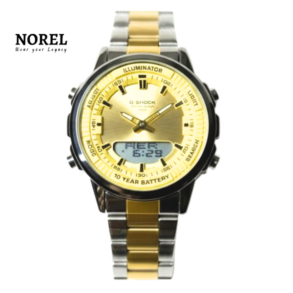 G-Shock Dual Display Chronograph Stainless Steel Watch - Gold & Silver