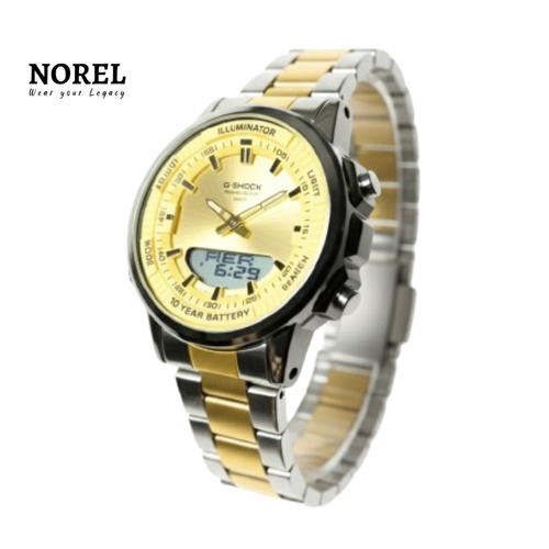 G-Shock Dual Display Chronograph Stainless Steel Watch - Gold & Silver