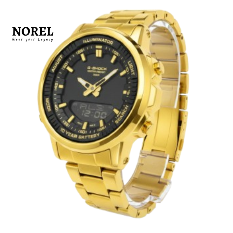 G-Shock Dual Display Chronograph Stainless Steel Watch - Black & Golden