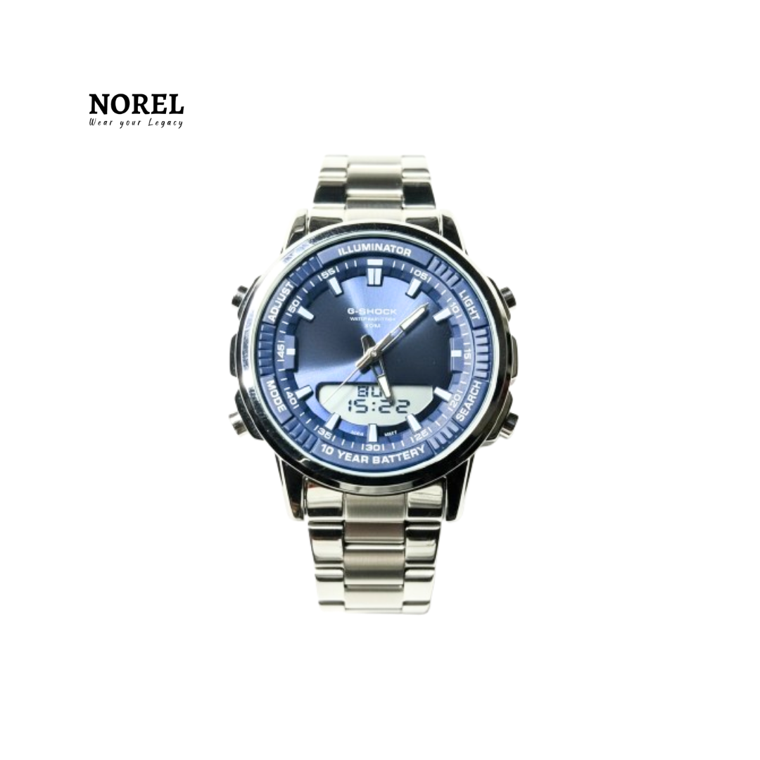 G-Shock Dual Display Chronograph Stainless Steel Watch