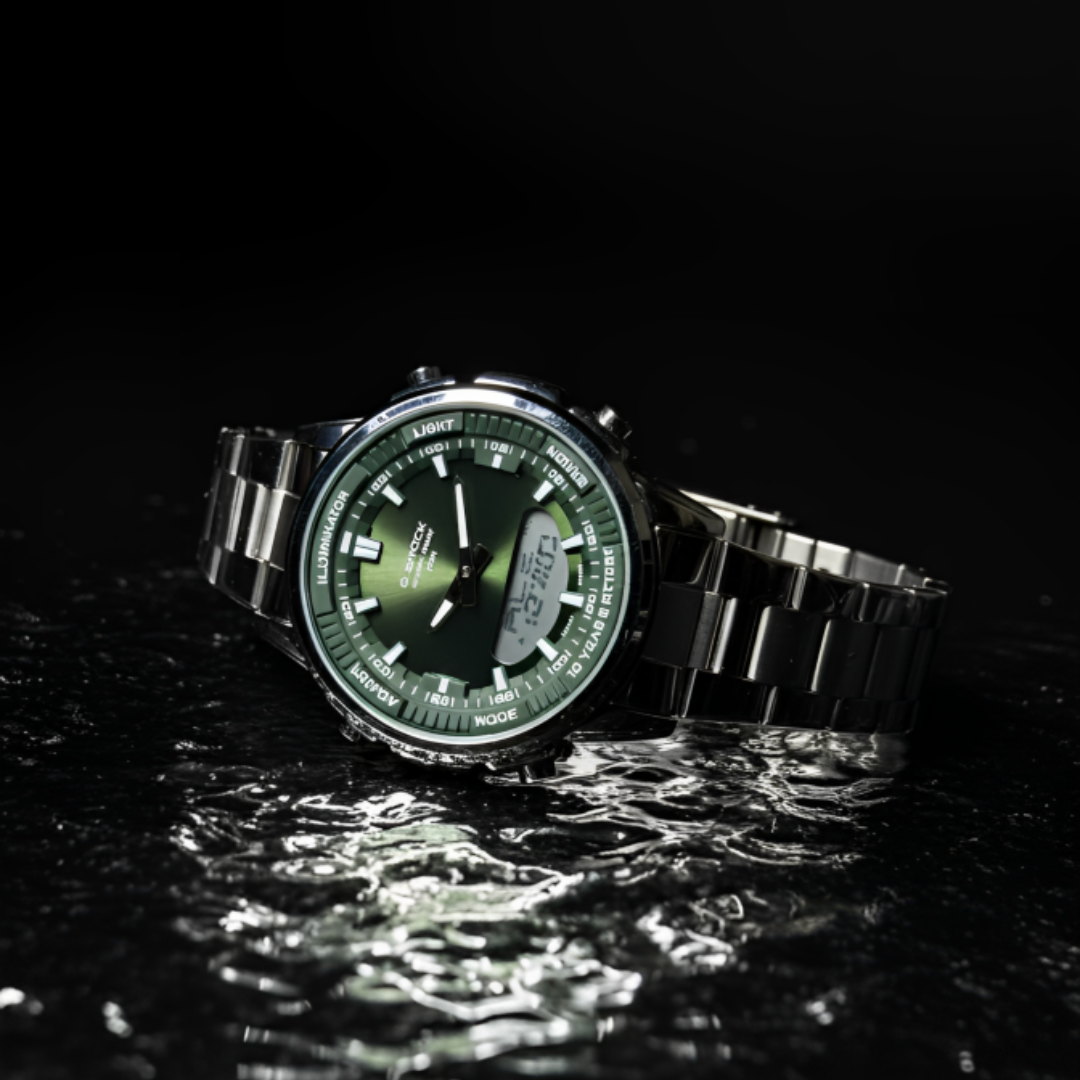 G-Shock Dual Display Chronograph Stainless Steel Watch